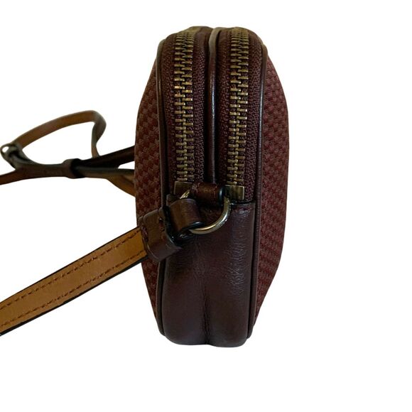 COACH LEGACY Jacquard/Leather Oxblood Burgundy Pouch Crossbody - Picture 6 of 12